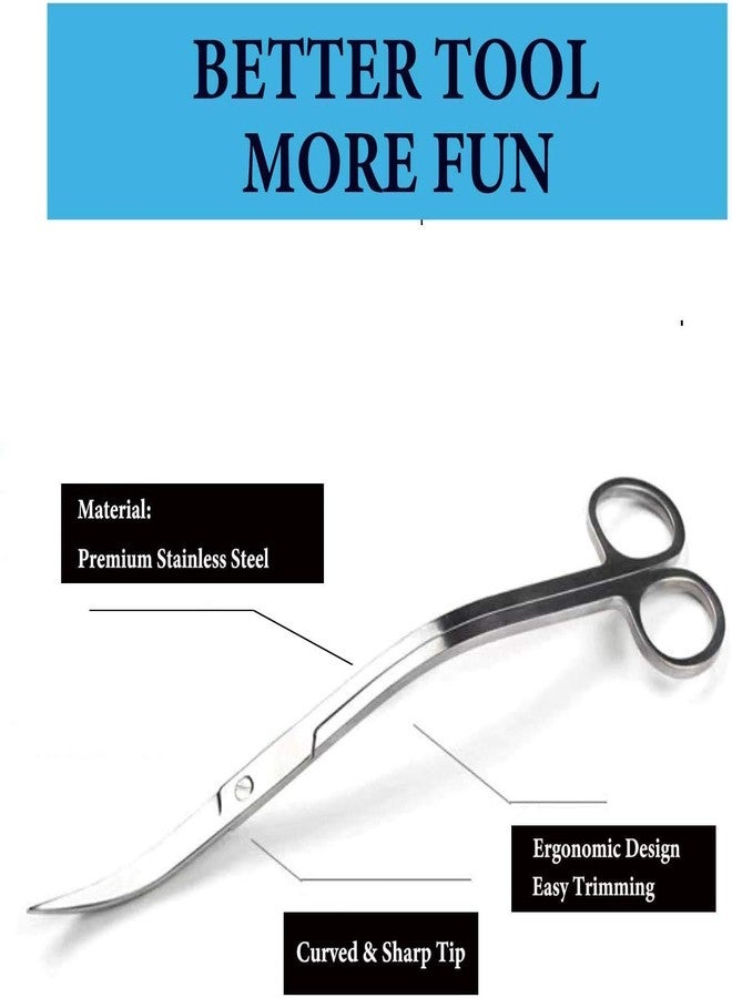 VAYINATO PetzLifeworld Planted Aquarium Aquascaping Stainless Steel Tools 27CM (Curved Wave Scissors) - Image 5